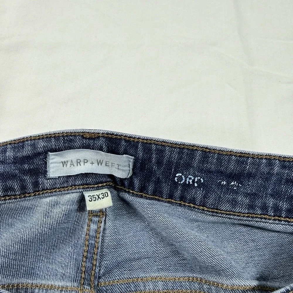Warp + Weft ORD Chicago Straight‎ Jeans Mens 33x30 Undertow Stretch Denim Blue